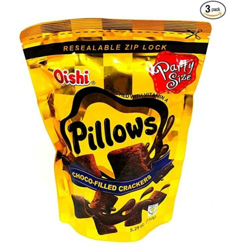 Oishi Pillows Choco-Filled Crackers Party Size