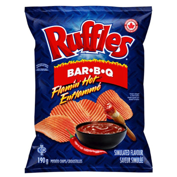 Ruffles Flamin' Hot BBQ 200g (Large) Bags Wholesale - case of 12