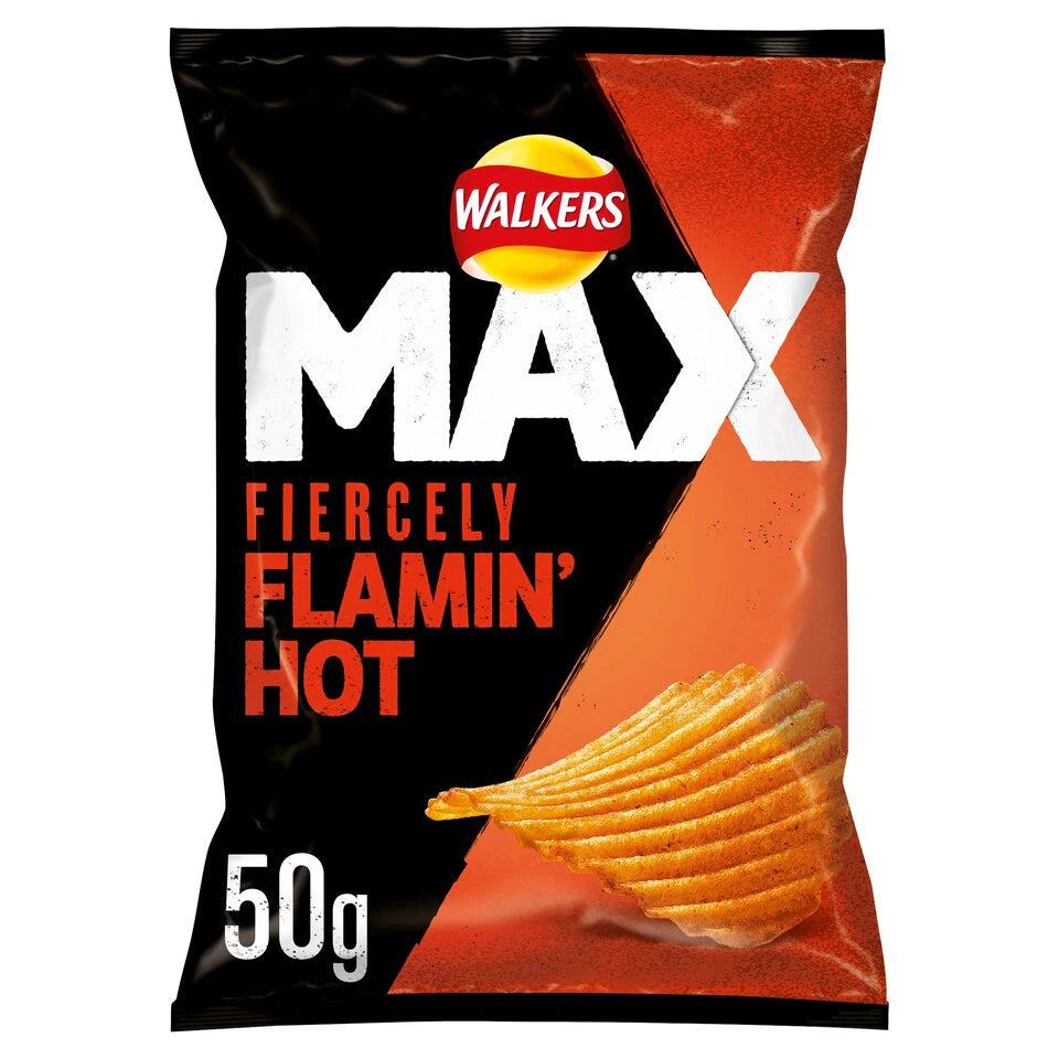 Walkers/Lays Max Fiercely Flaming Hot 50g Bag Wholesale - Case of 24